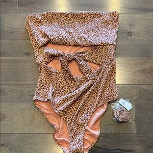 Aerie Leopard Print One Piece Swimsuit